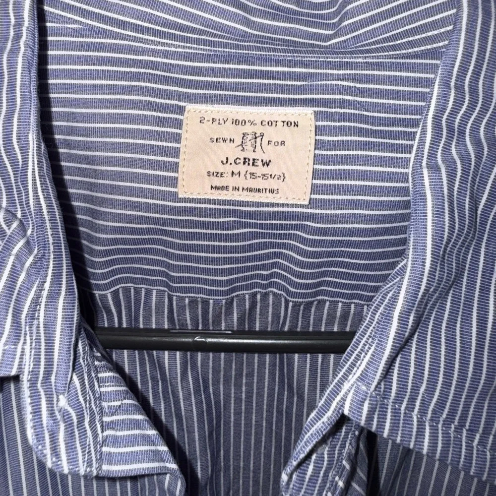 J. Crew Men's Navy Pinstripe Button Down Shirt